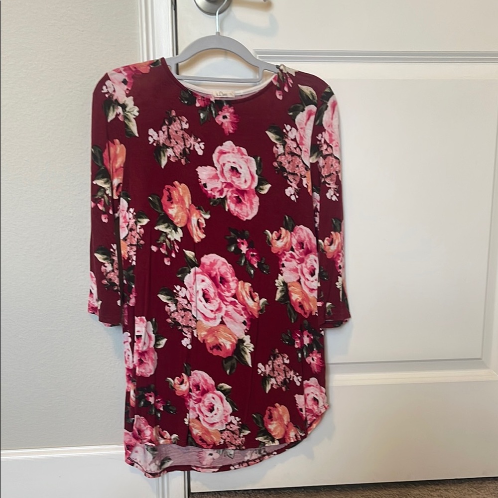 Floral Burgundy Top